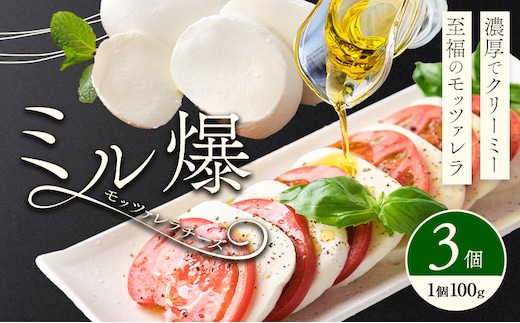 モッツァレラチーズ ミル爆 3個 チーズ モザレラ 株式会社フォルナ・ヴェスタ《90日以内に出荷予定(土日祝除く)》フレッシュ カプレーゼ おつまみ 前菜 手作り 国産 熊本県 菊池市 送料無料---018-1985---