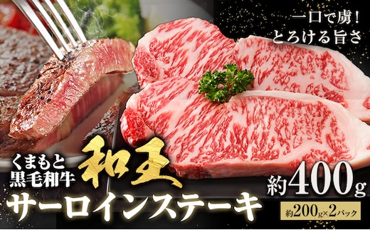 熊本和王 サーロインステーキ 約400g 1枚約200g ケーズフードマーケティング《90日以内に出荷予定(土日祝除く)》熊本県 菊池市 サーロイン ステーキ お肉 牛肉 和牛 くまもと黒毛和牛 和王 熊本県産 九州産 国産 冷凍 送料無料---179-2653---