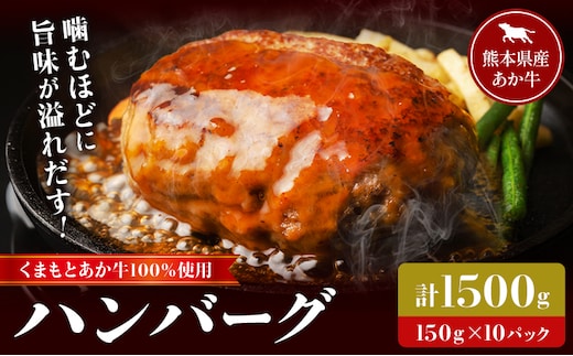 GI認証取得 くまもとあか牛100％使用 くまもとあか牛ハンバーグ 150g×10パック あか牛 ハンバーグ 牛肉 肉 国産 九州産 熊本県産 冷凍《30日以内に出荷(土日祝除く)》---034-5007---