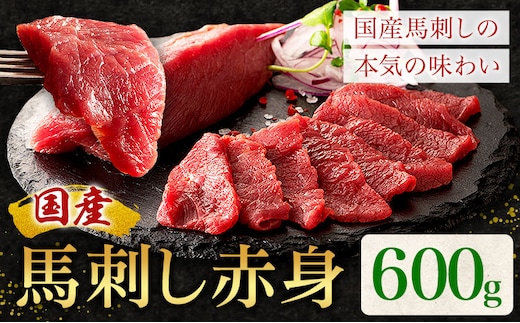 国産 馬刺し 赤身 600g 亀井通産株式会社(株式会社フジチク) 《30日以内に出荷予定(土日祝除く)》 小分け 馬肉 刺身 冷凍 熊本県 菊池市 送料無料 ---189-2387---