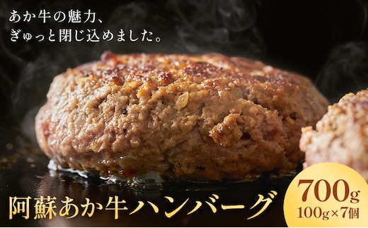阿蘇あか牛ハンバーグ 700g 100g × 7個 株式会社LARKS《30日以内に出荷予定(土日祝除く)》ハンバーグ あか牛 牛肉 熊本県 冷凍 送料無料---133-1871---