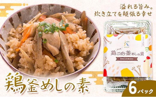 鶏釜めしの素 6パック 有限会社旭志村ふれあいセンター《30日以内に出荷予定(土日祝除く)》熊本県 菊池市 釜飯 かま飯 炊くだけ 簡単 ご飯---001-5010---
