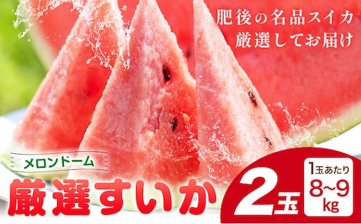 【先行予約】厳選すいか 2玉(1玉あたり8-9kg) 道の駅七城メロンドーム《2027年5月中旬-6月上旬頃出荷》品種おまかせ ランダム 肥後漫遊 味で勝負iS 祭りばやし 果物 フルーツ スイカ 西瓜 九州産 熊本県産 送料無料---003-5042---