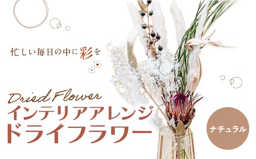 ドライフラワー インテリアアレンジ ナチュラル 7種類12本以上 ドライフラワー アレンジ デザインおまかせ フラワーアレンジ インテリア ラッピング 花 送料無料《90日以内に出荷予定(土日祝除く)》---123-2470-N---