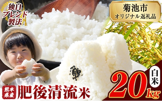熊本県産 肥後清流米 白米 20kg ブレンド米 熊本県産 ふるさと納税 精米 米 こめ ふるさとのうぜい コメ お米 おこめ《12月中旬-2月末頃出荷》---300-4227---