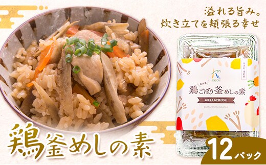 鶏釜めしの素 12パック 有限会社旭志村ふれあいセンター《30日以内に出荷予定(土日祝除く)》熊本県 菊池市 釜飯 かま飯 炊くだけ 簡単 ご飯---001-5012---