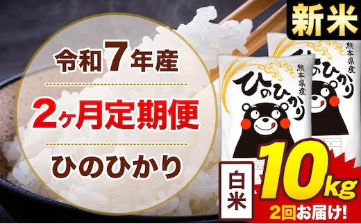 【2ヶ月定期便】米 ひのひかり 白米 定期便 10kg 《お申込み翌月から出荷》熊本県 菊池市 国産 熊本県産 白米 精米 送料無料 ヒノヒカリ こめ お米---300-4286---