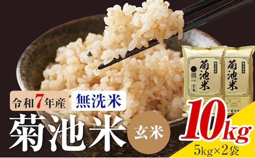 令和7年産 熊本県産 菊池米 無洗米 玄米 10kg 1袋5kg 株式会社くまもとごはん 《30日以内に出荷予定(土日祝除く)》米 お米 令和7年産 九州産 熊本県産 送料無料---026-3087---
