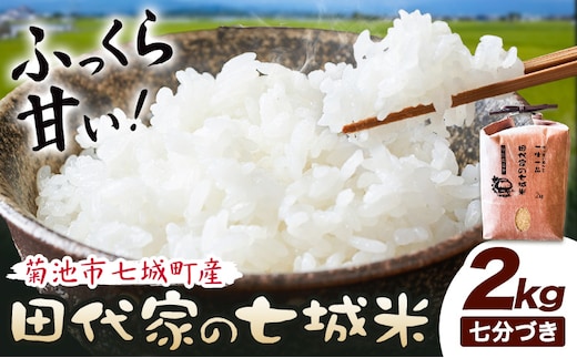 令和7年産 菊池市七城町産 田代家の七城米 七城ヒノヒカリ 七分づき 2kg 田代こめや《30日以内に出荷予定(土日祝除く)》熊本県 菊池市 米 お米 精米 ひのひかり 菊池市産 熊本県産 九州産 送料無料---323-5010---