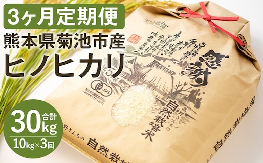 【真空パック】令和7年産【定期便3ヶ月】七城物語 高野さんちの 自然栽培米 （精米） 10kg （2.5kg×4パック） 合計30kg お米 米 精米 白米 ヒノヒカリ《お申込みの翌月から出荷予定》---045-3016---