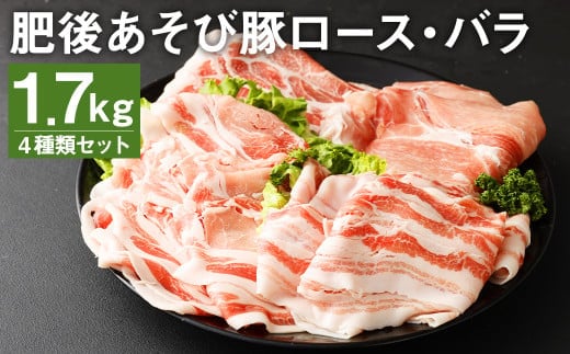 肥後あそび豚 ロース バラ スライス 4種 詰合せ 計1.7㎏ 豚肉《90日以内に出荷予定(土日祝除く)》---015-0010---