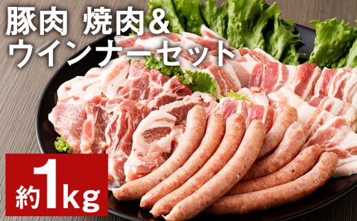 豚肉(金TONG)焼肉&ウインナー セット 計1kg 4種 食べ比べ 国産《90日以内に出荷予定（土日祝除く）》---005-1972---