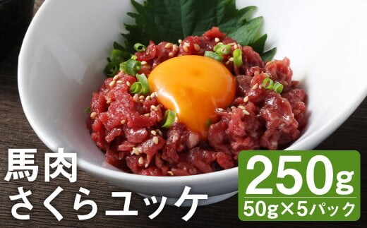 【ふるさと納税】馬肉さくらユッケ 合計250g 50g×5パック 《90日以内に出荷予定(土日祝除く)》小分け 馬肉 ユッケ 赤身 カット済み 冷凍---187-2318---