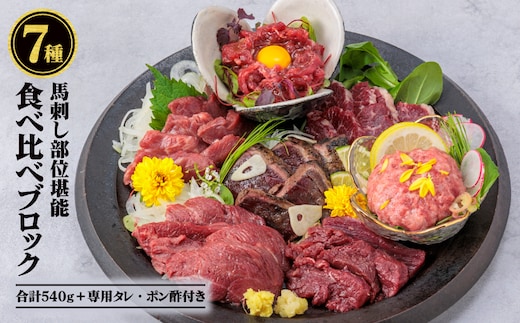 【千興ファーム】国産馬刺し部位堪能7種食べ比べブロック