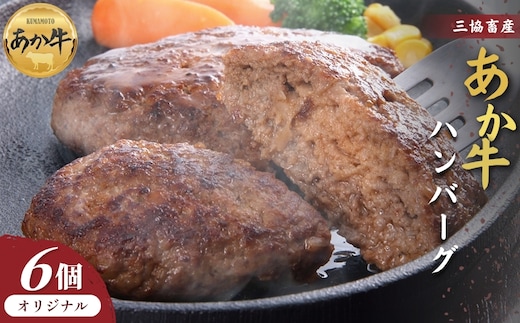 【三協畜産】熊本和牛あか牛ハンバーグ6個