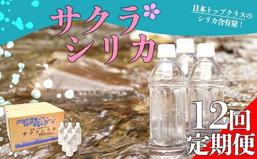 【みずの里】【定期便12回】阿蘇の天然水「サクラシリカ」 500ml×40本