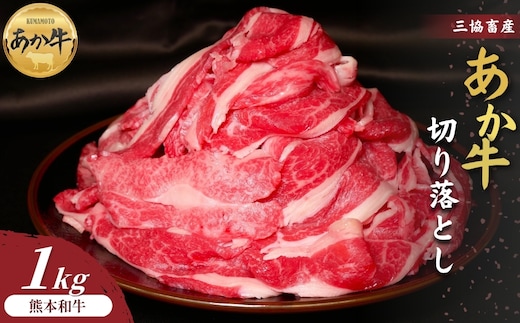 【三協畜産】熊本和牛あか牛切り落とし 1kg（500g×2）