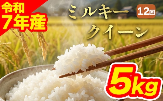 【定期便全12回】特別栽培米 ミルキークイーン5kg 白米 阿蘇アグロスタイル 阿蘇市