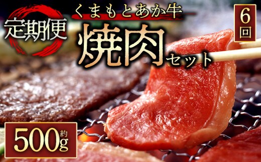 【阿蘇牧場】定期便6回【GI認証】くまもとあか牛焼肉用500g
