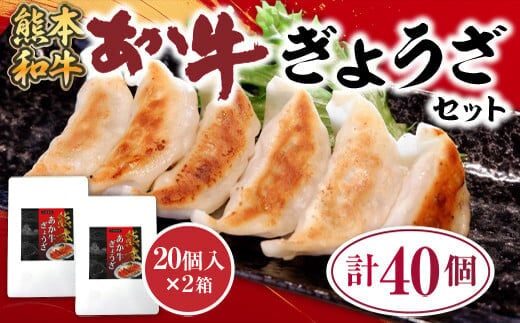 熊本和牛あか牛ぎょうざセット (熊本あか牛餃子20個入り×2箱）
