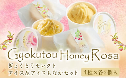 ぎょくとうセレクト アイス＆アイスもなかセット(4種×各2個入) 《60日以内に出荷予定(土日祝除く)》 熊本県玉名郡玉東町 すもも ハニーローザ いちご アイス もなか ぷらっとぎょくとう---sg_fgkticemonaka_60d_14500_12p---