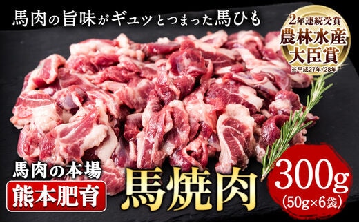 馬ひも焼肉用300g（50g×6袋） 肉 馬ひも 馬肉 熊本県玉東町《90日以内に出荷予定(土日祝除く)》---gkt_fkgbahim_90d_r7_12000_300g---