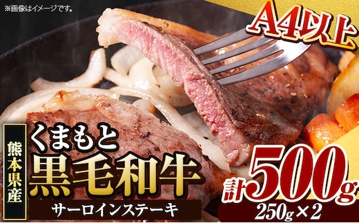 くまもと黒毛和牛 サーロインステーキ 500g (250g×2枚) 牛肉 冷凍 《30日以内に出荷予定(土日祝除く)》 くまもと黒毛和牛 黒毛和牛 冷凍庫 個別 取分け 小分け 個包装 ステーキ肉 にも サーロインステーキ---gkt_fsaro_30d_r8_16000_500g---