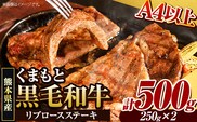 くまもと黒毛和牛 リブロースステーキ 500g (250g×2枚) 牛肉 冷凍 《30日以内に出荷予定(土日祝除く)》くまもと黒毛和牛 黒毛和牛 冷凍庫 個別 取分け 小分け 個包装 ステーキ肉 にも リブロースステーキ---gkt_fribu_30d_r8_16000_500g---