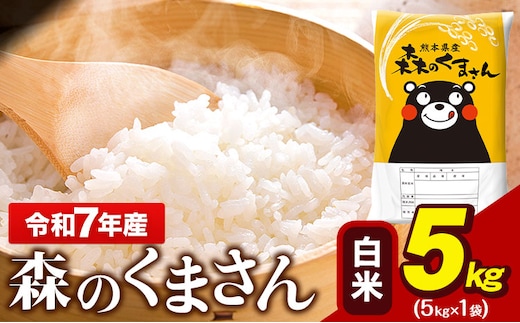 令和7年産 森のくまさん 5kg × 1袋 白米 熊本県産 単一原料米 森くま《7-14日以内に出荷予定(土日祝除く)》送料無料---gkt_mk7_wx_11500_5kg_h---