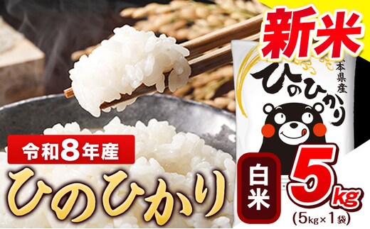 令和8年産 新米 ひのひかり 白米 5kg (5kg×1袋)《11月中旬-12月末頃出荷》熊本県産 ひの 白米 精米 米 こめ ヒノヒカリ コメ お米 おこめ---gkt_lcl_799_5kg---