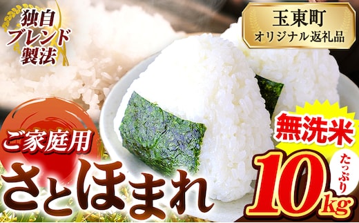 熊本県産 さとほまれ 無洗米 ご家庭用 10kg 《7-14日以内に出荷予定(土日祝除く)》熊本県 玉名郡 玉東町 米 こめ コメ ブレンド米 送料無料---gkt_sthml_wx_20500_10kg---