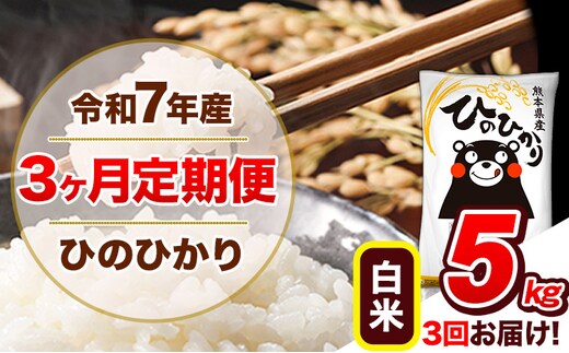 【3ヶ月定期便】令和7年産 定期便 ひのひかり 5kg 《お申込み翌月から出荷》令和 熊本県産 ふるさと納税 白米 精米 ひの 米 こめ ふるさとのうぜい ヒノヒカリ コメ 熊本米 ひのもり---hn7tei_33000_5kg_mo3_gkt_h---