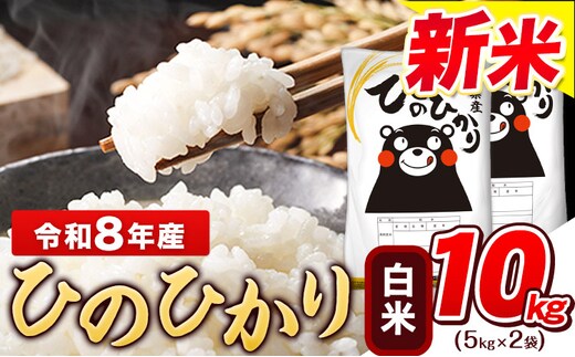 令和8年産 新米 ひのひかり 白米 10kg (5kg×2袋)《11月中旬-12月末頃出荷》熊本県産 ひの 白米 精米 米 こめ ヒノヒカリ コメ お米 おこめ---gkt_lcl_801_10kg---