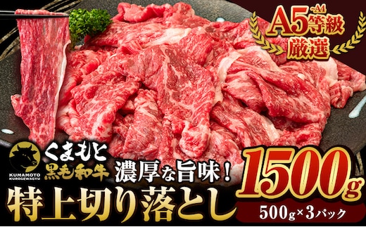 くまもと黒毛和牛 特上切り落とし ウデ・モモ 切り落とし 1500g 牛肉 冷凍 《30日以内に出荷予定(土日祝除く)》冷凍庫 個別 取分け 小分け 個包装 モモ スライス 肉 お肉 しゃぶしゃぶ すき焼き A5 A4---gkt_fkkgmur_30d_r8_26000_1500g---