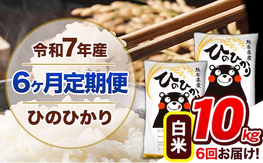 【6ヶ月定期便】令和7年産 定期便 ひのひかり 10kg 《お申込み翌月から出荷》令和7年産 熊本県産 ふるさと納税 白米 精米 ひの 米 こめ ふるさとのうぜい ヒノヒカリ コメ 熊本米 ひのもり---hn7tei_129000_10kg_mo6_gkt_h---