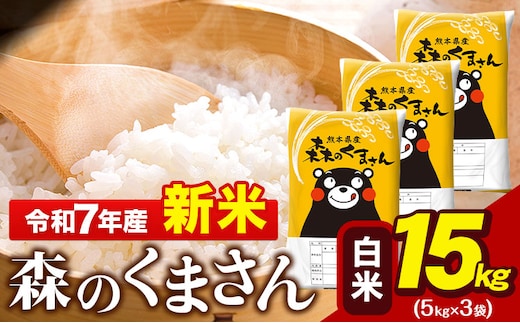 新米 令和7年産 森のくまさん 15kg 5kg × 3袋 白米 熊本県産 単一原料米 森くま《7-14日以内に出荷予定(土日祝除く)》送料無料---gkt_mk7_wx_34500_15kg_h---
