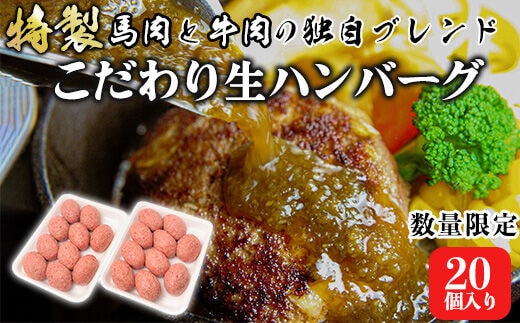 数量限定 《精肉店独自ブレンド》特製 こだわり生ハンバーグ20個