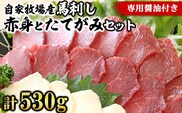 【熊本名物】自家牧場産 馬刺し赤身とたてがみセット 赤身480g たてがみ50g(専用醤油付き)