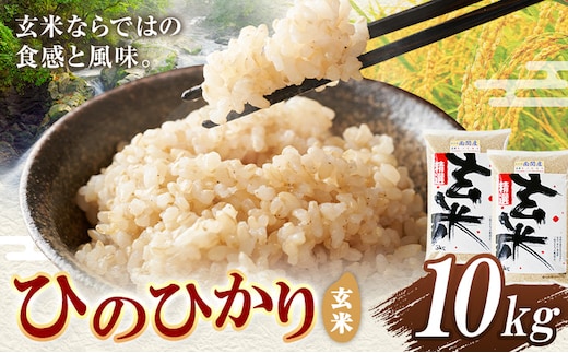 令和7年産 ひのひかり 玄米 計10kg 有限会社花見商店《7-14日以内に出荷予定(土日祝除く)》熊本県 南関町産 単一原料米 ヒノヒカリ ご飯 米---nankan_hnm_14_10kg---