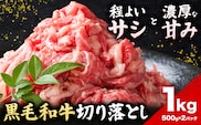 黒毛和牛切り落とし 1kg (500g×2パック) 高椋畜産《60日以内に出荷予定(土日祝除く)》熊本県 南関町 牛肉 和牛 黒毛和牛 国産牛 お肉 切り落とし 小分け 個包装 冷凍---nankan_ntm_8_1kg---