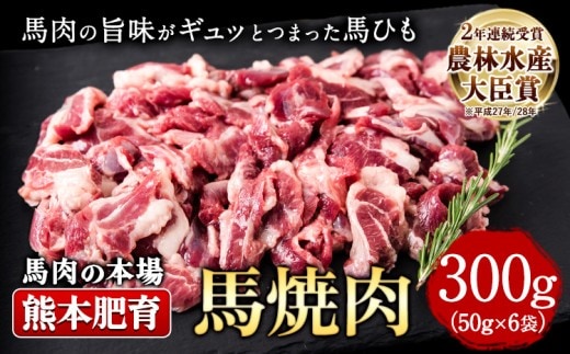 馬ひも焼肉用300g（50gx6袋） 肉 馬ひも 馬肉 熊本県南関町《90日以内に出荷予定(土日祝除く)》---nankan_lcl_27---