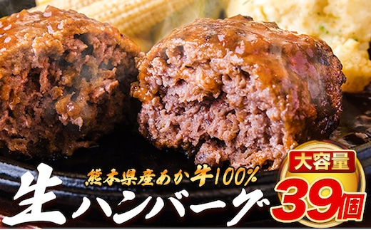 熊本県産 あか牛 100% 生ハンバーグ 140g×39個入り 合計5460g 5.46kg以上 《30日以内に出荷予定(土日祝除く)》熊本県産あか牛 冷凍 ハンバーグ---ng_faknha3_30d_r8_33000_5460g---