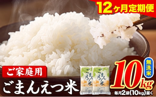 【12ヶ月定期便】訳あり 米 無洗米 ごまんえつ米 10kg 5kg×2袋 米 こめ 定期便 家庭用 備蓄 熊本県 長洲町 くまもと ブレンド米 熊本県産 訳あり 常温 配送 《お申込み翌月から出荷》---ng_gmntei_10kg_270000_mo12---