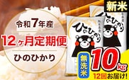 新米 令和7年産 ひのひかり 【12ヶ月定期便】 無洗米  10kg (5kg×2袋) 計12回お届け 《お申込み翌月から出荷》 熊本県産 無洗米 精米 ひの 米 こめ お米 熊本県 長洲町---hn7tei_294000_10kg_mo12_ng_m---