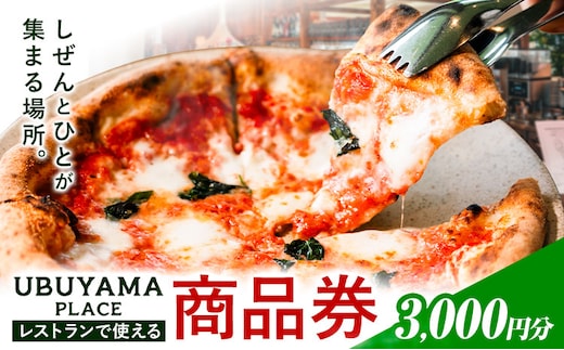 UBUYAMA PLACE レストラン 商品券 3000円 《30日以内に出荷予定(土日祝除く)》熊本県 産山村 チケット イタリアン ピザ 観光 プレゼント 贈り物 ギフト 金券 送料無料 産山 プレイス ランチ---ubuyama_mot_5_3000---