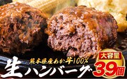 熊本県産あか牛100%生ハンバーグ 140g×39個入り計5460g 《30日以内に出荷予定(土日祝除く)》---ubuyama_lcl_1131_39p---