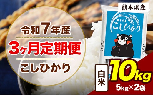 【3ヶ月定期便】令和7年産 定期便 こしひかり 10kg 白米 阿蘇 うぶやま 米 定期便 熊本県産 ふるさと納税 精米 ひの 米 こめ ふるさとのうぜい コシヒカリ コメ お米 おこめ《お申込み翌月から出荷》---ubuyama_lcl_1087_mo3---