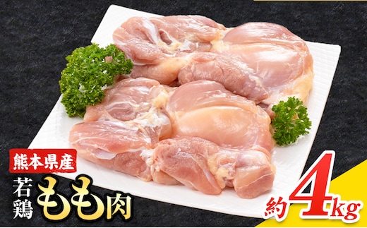 大容量 鶏肉 鶏もも 鶏もも肉 熊本県産 若鶏もも肉 4kg 《1月中旬-2月末頃出荷》 肉 鶏肉 若鶏 国産 真空 冷凍 冷凍庫 鳥 鳥肉 鳥もも 鳥もも肉 モモ モモ肉 鶏モモ肉 若鶏モモ---ubuyama_lcl_592_4kg---