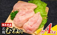 大容量 鶏肉 熊本県産 若鶏むね肉 内容量 4kg《1月中旬-2月末頃出荷》 　モモ肉 モモ 若鶏モモ 鶏モモ ムネ 鶏ムネ ムネ肉 若鶏ムネ---ubuyama_lcl_594_4kg---