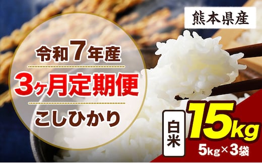【3ヶ月定期便】令和7年産 定期便 こしひかり 15kg 白米 阿蘇 うぶやま 米 定期便 熊本県産 ふるさと納税 精米 ひの 米 こめ ふるさとのうぜい コシヒカリ コメ お米 おこめ《お申込み翌月から出荷》---ubuyama_lcl_696_mo3---